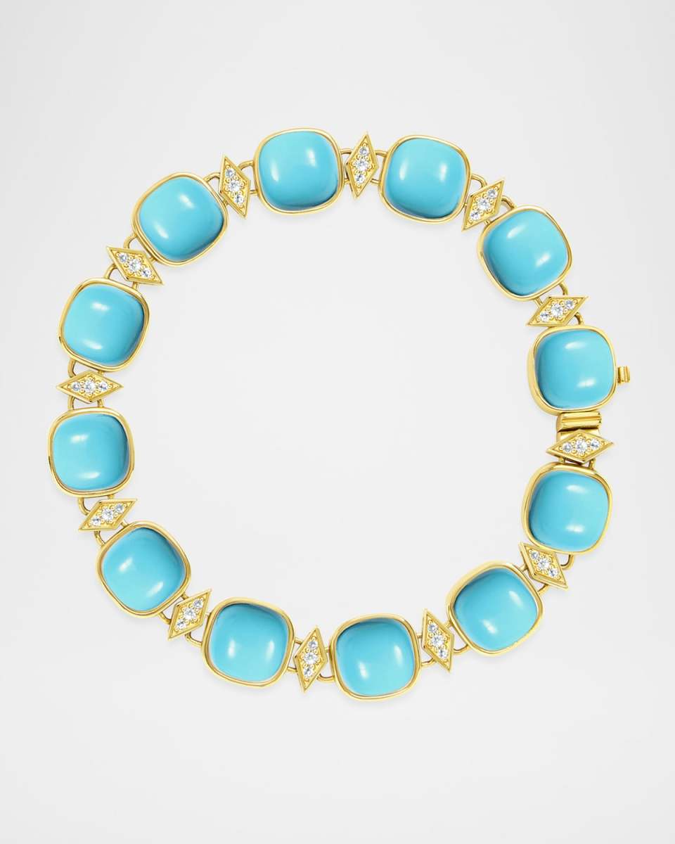 The Astral Cushion Gemstone 18K Latch Bracelet
